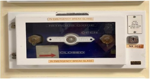 Entonox shut off valve